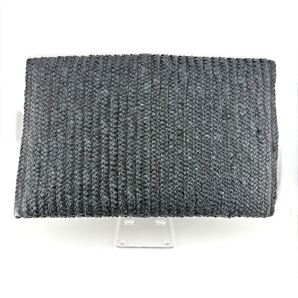 Black Woven Raffia Large Clutch NWOT - 12" x 8" - Picture 5 of 5